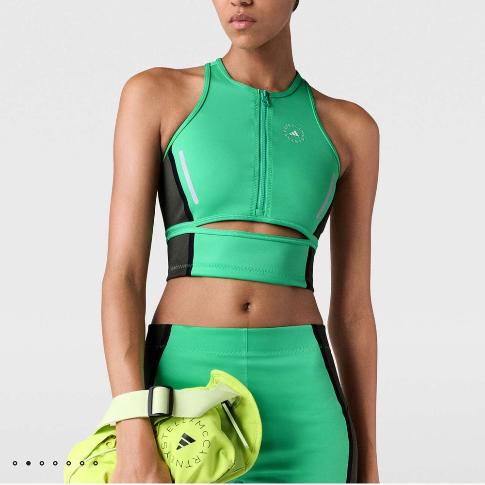 adidas by Stella McCartney zip-front cropped top